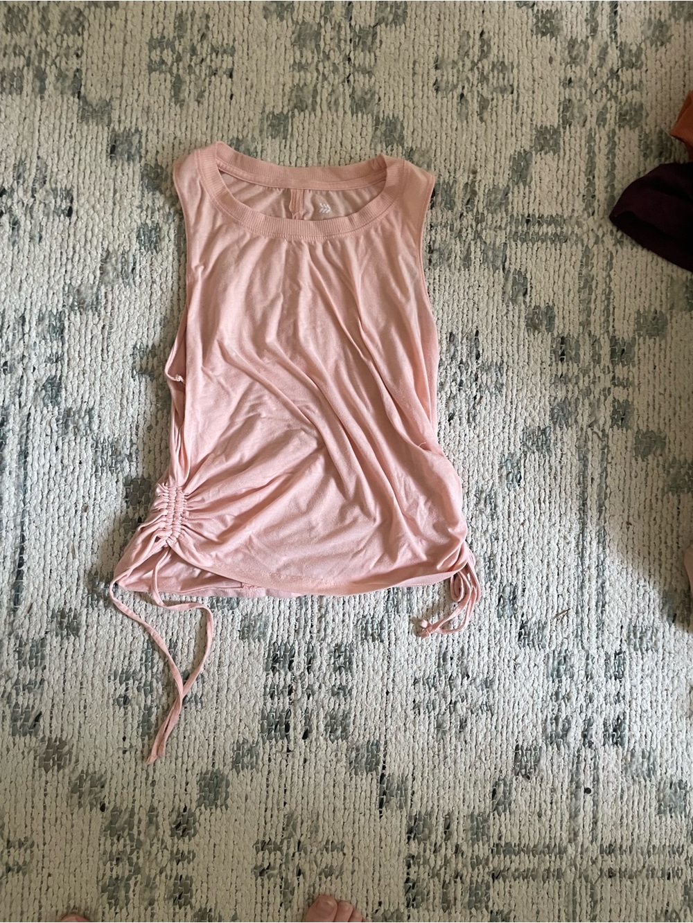 all in motion Blush Pink Side-Ruched Tank